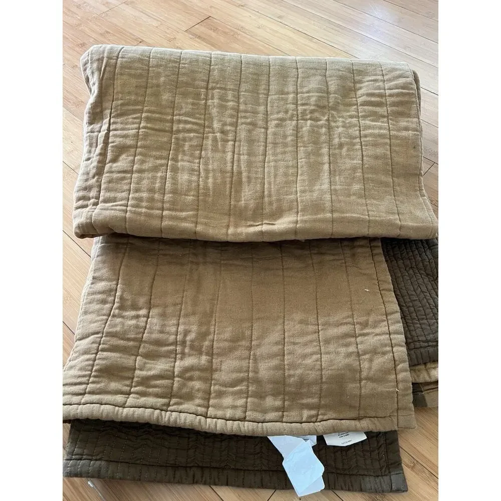 Calvin Klein Queen The Khaki Collection Quilted Heavy Weight Cotton Blanket